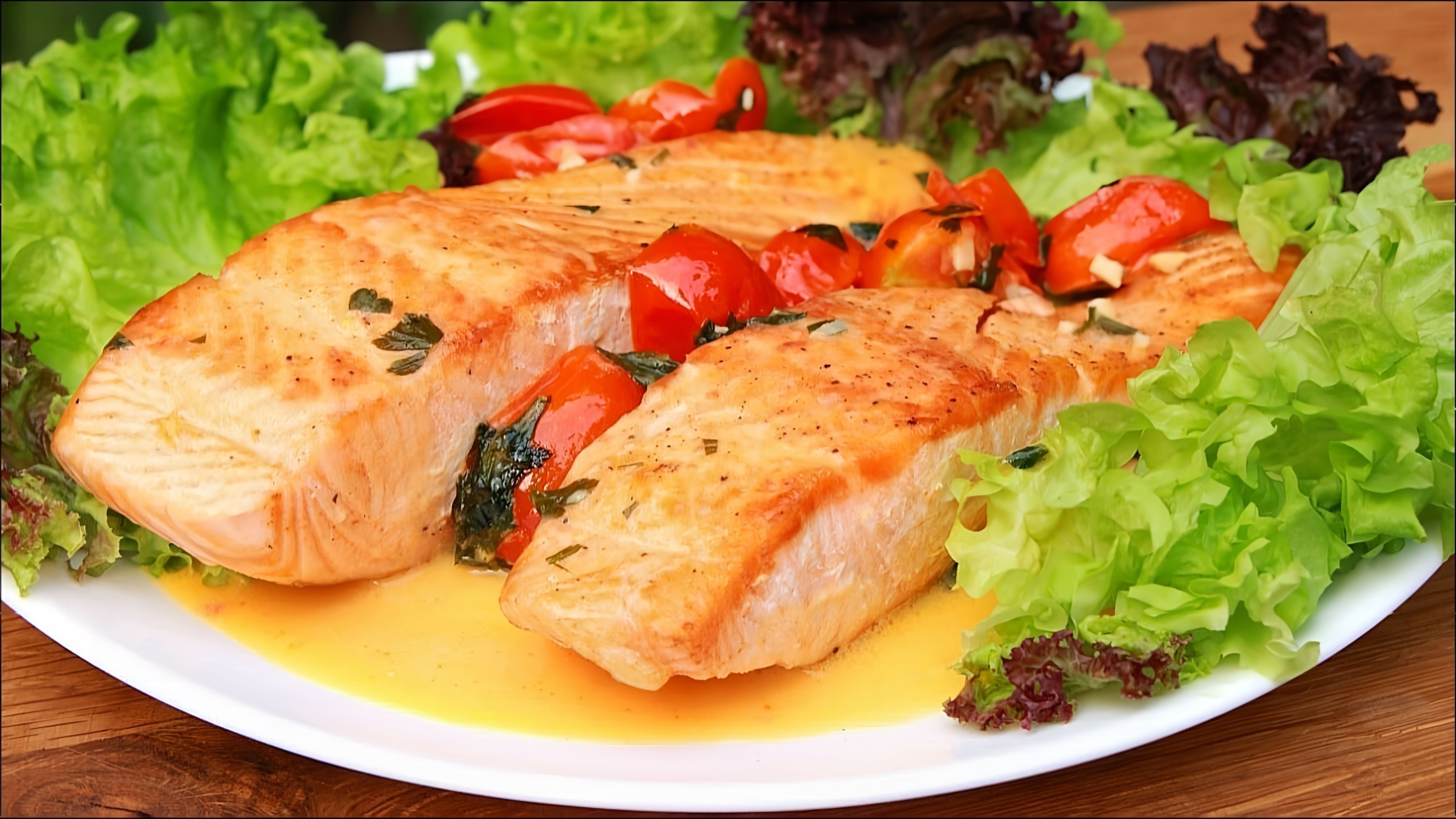 В этом видео демонстрируется процесс приготовления вкусного ужина из филе лосося с обалденным соусом