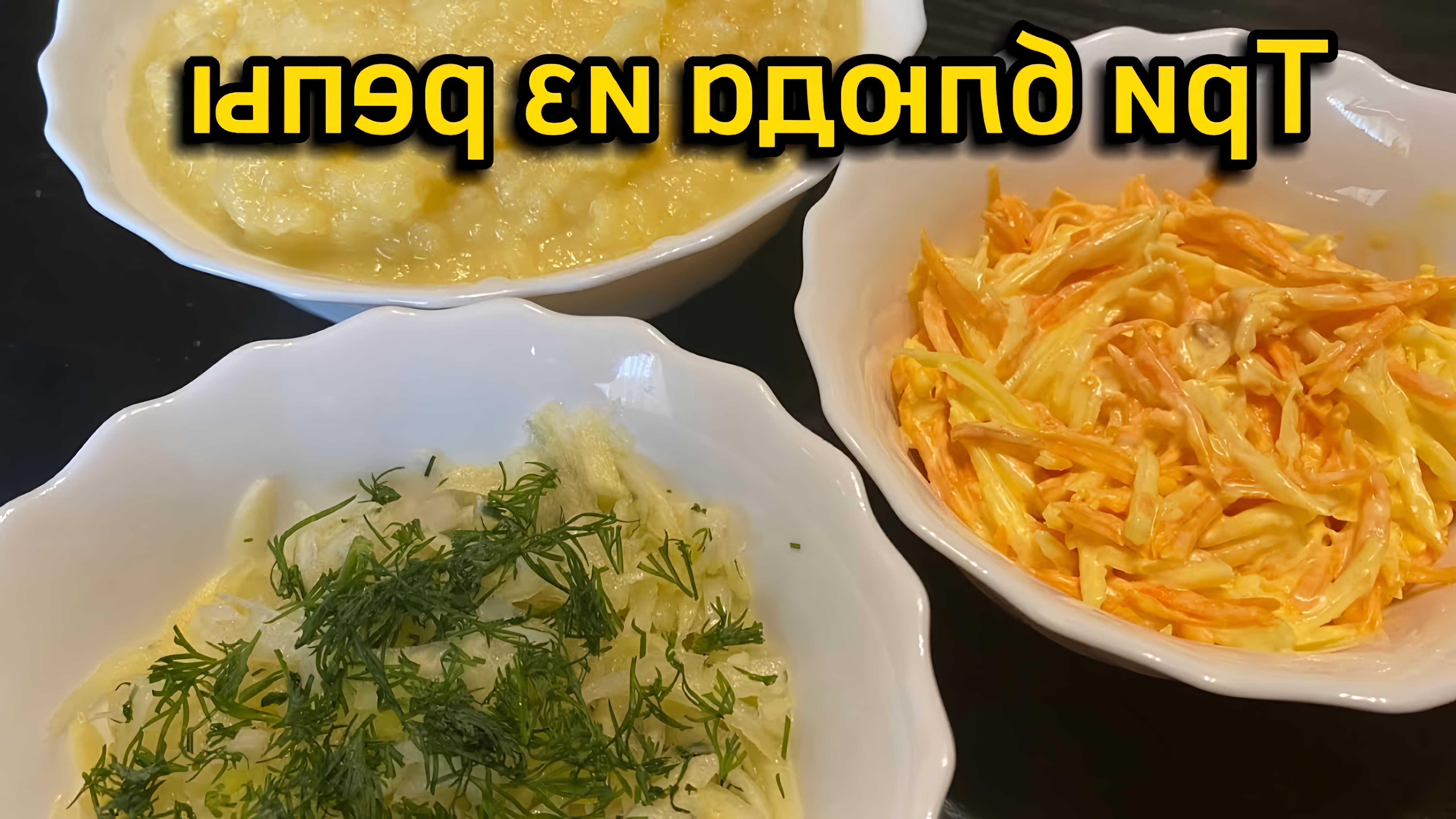 В этом видео Алина предлагает три блюда из репы: пюре, салат с репой и морковью, и салат с репой и яблоком