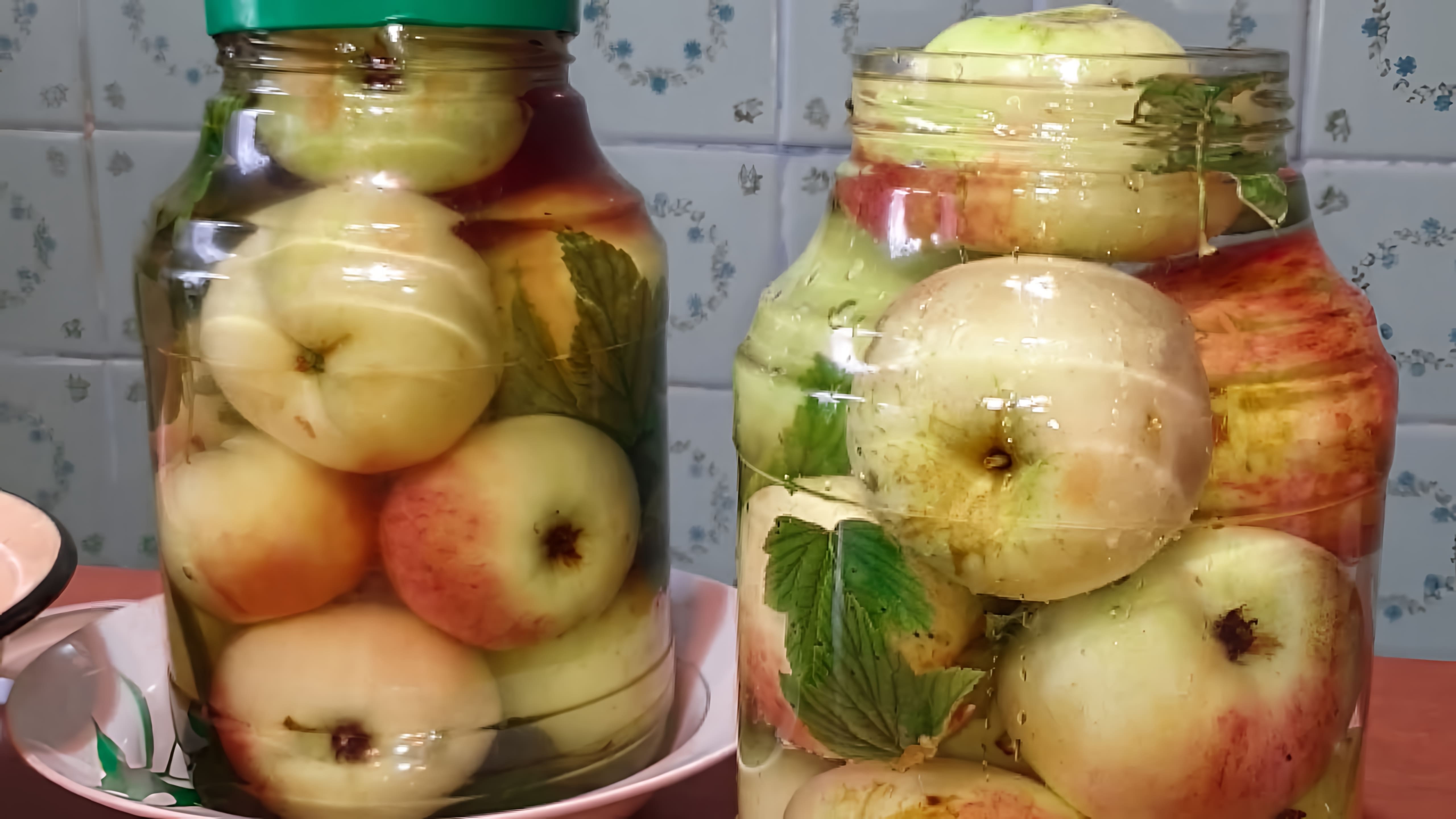 В этом видео демонстрируется процесс приготовления моченых яблок в домашних условиях