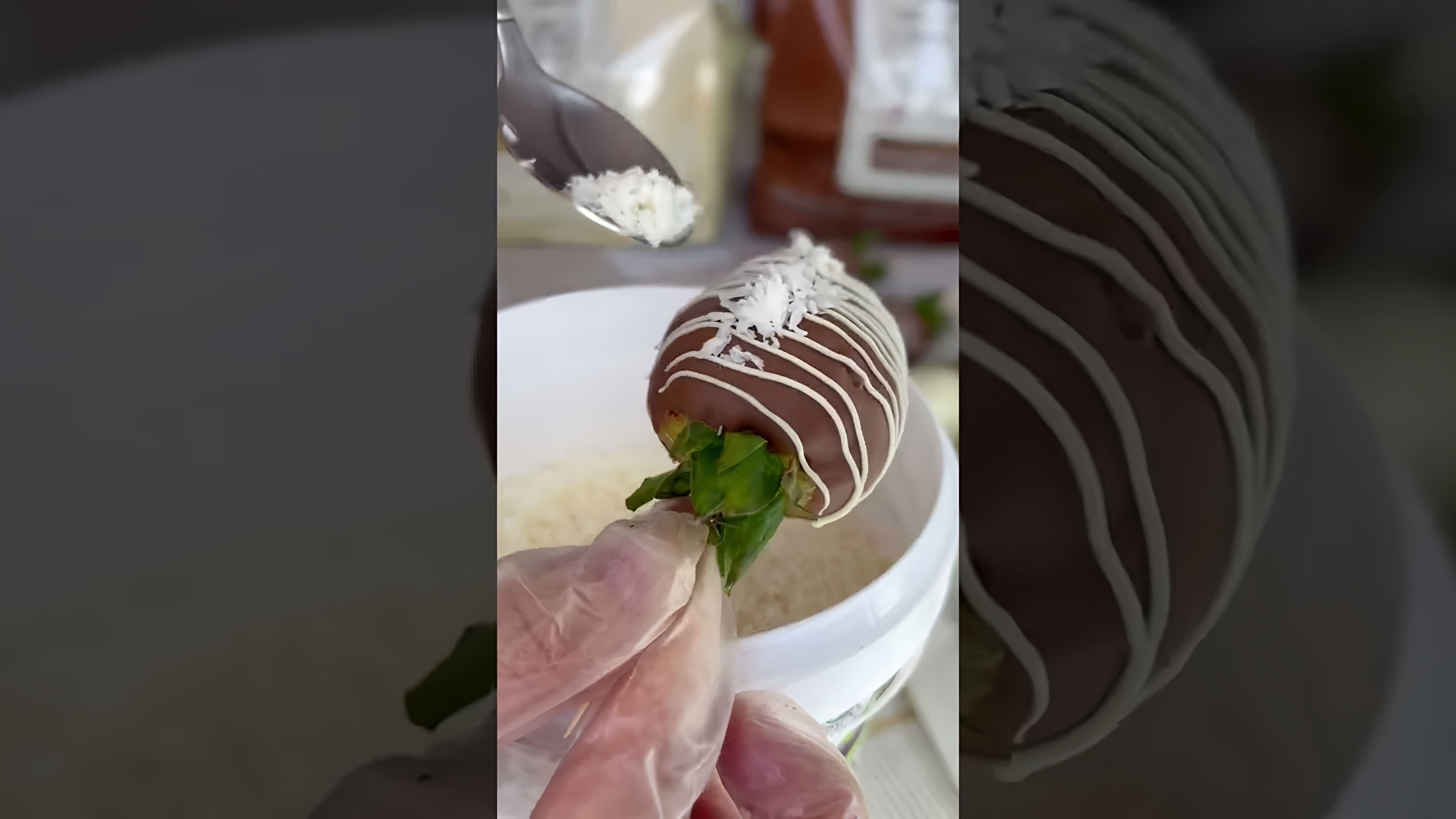 В этом видео-ролике мы увидим, как готовят клубнику в шоколаде