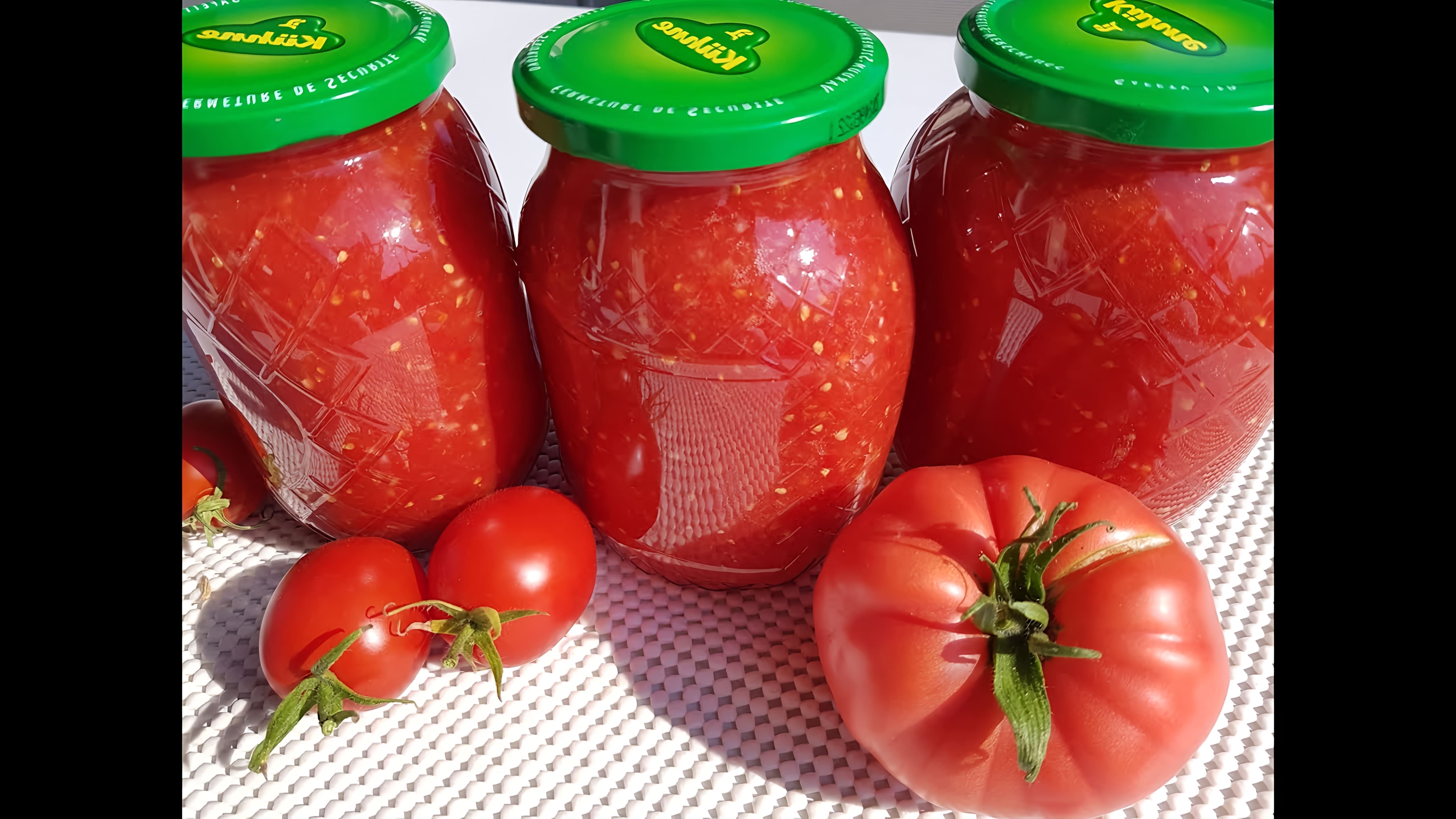 В этом видео демонстрируется процесс приготовления "Огонька" из помидоров
