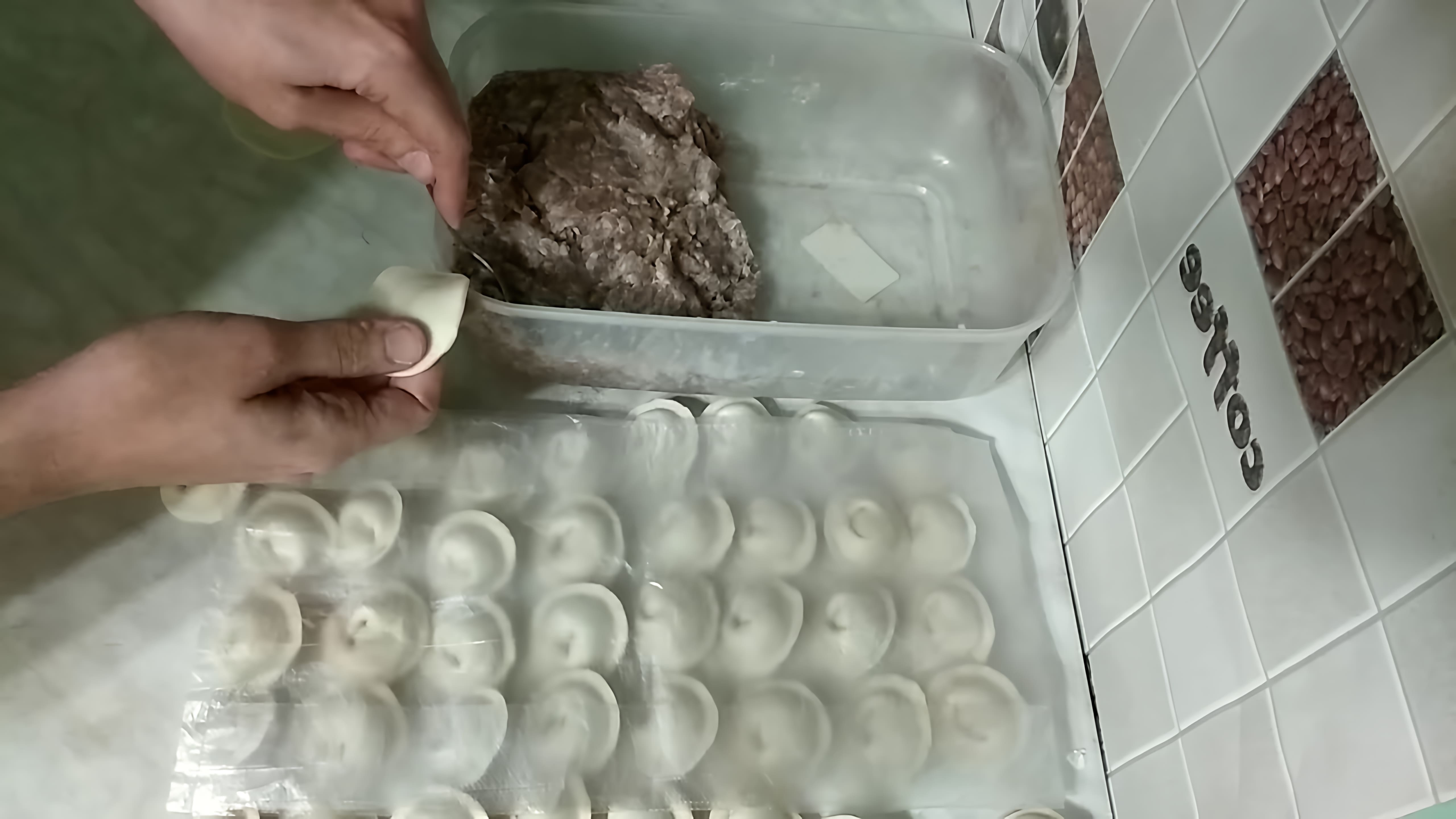 В этом видео показано, как приготовить домашние пельмени для продажи