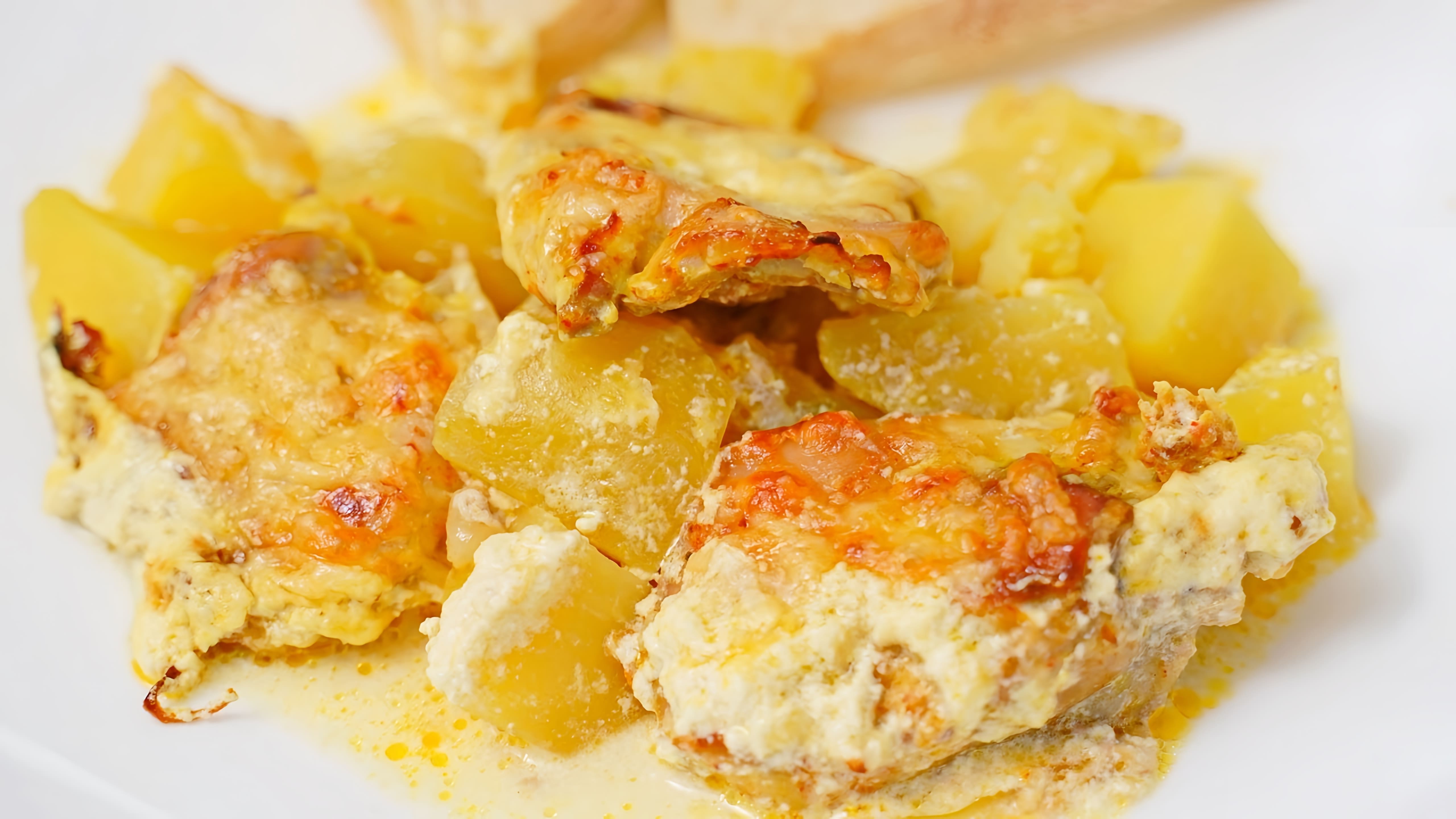 Видео рецепт простого и вкусного блюда из курицы и картофеля, которое можно приготовить на обед или ужин