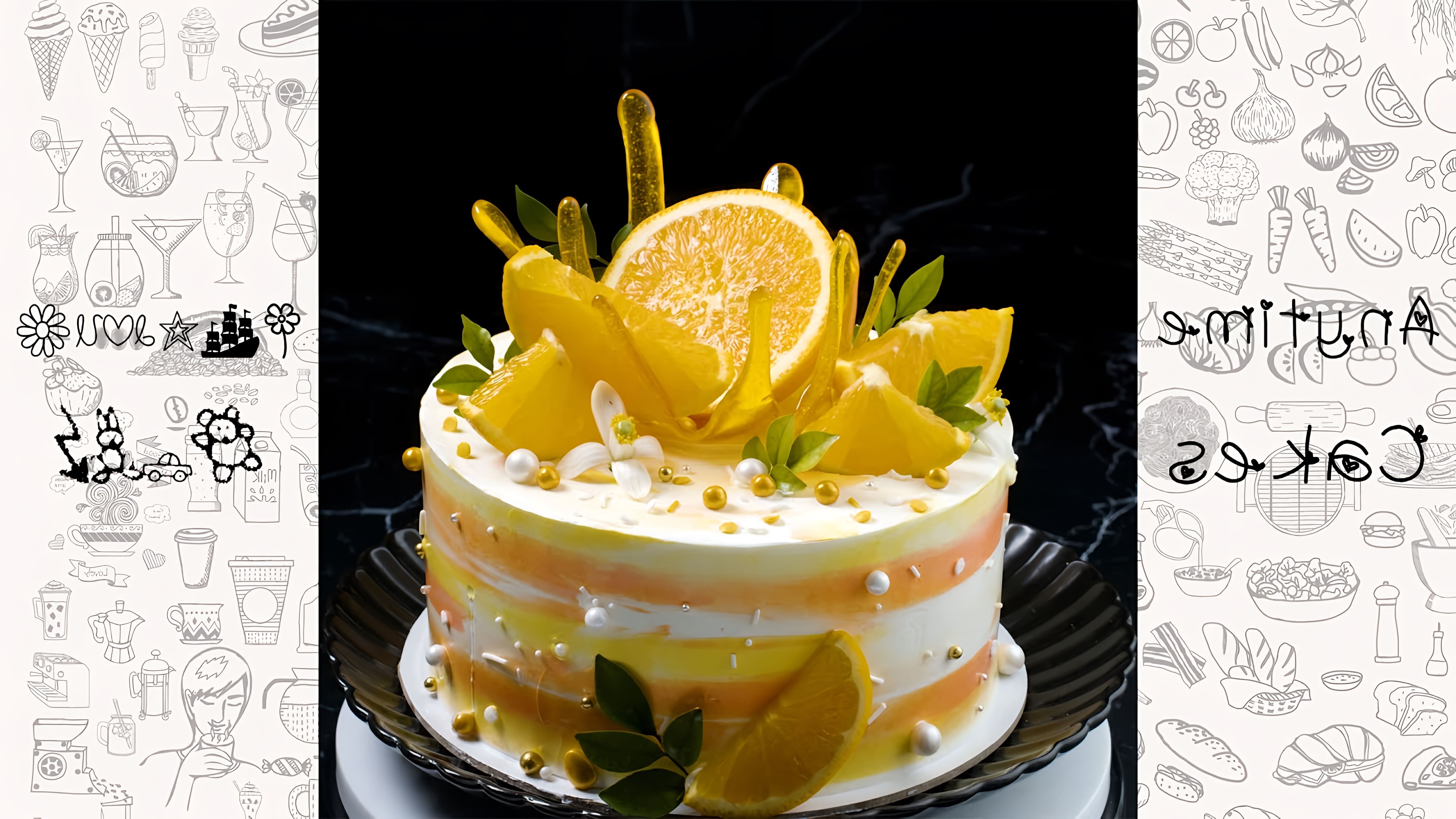 В этом видео-ролике демонстрируется простой и вкусный способ украшения торта с апельсином