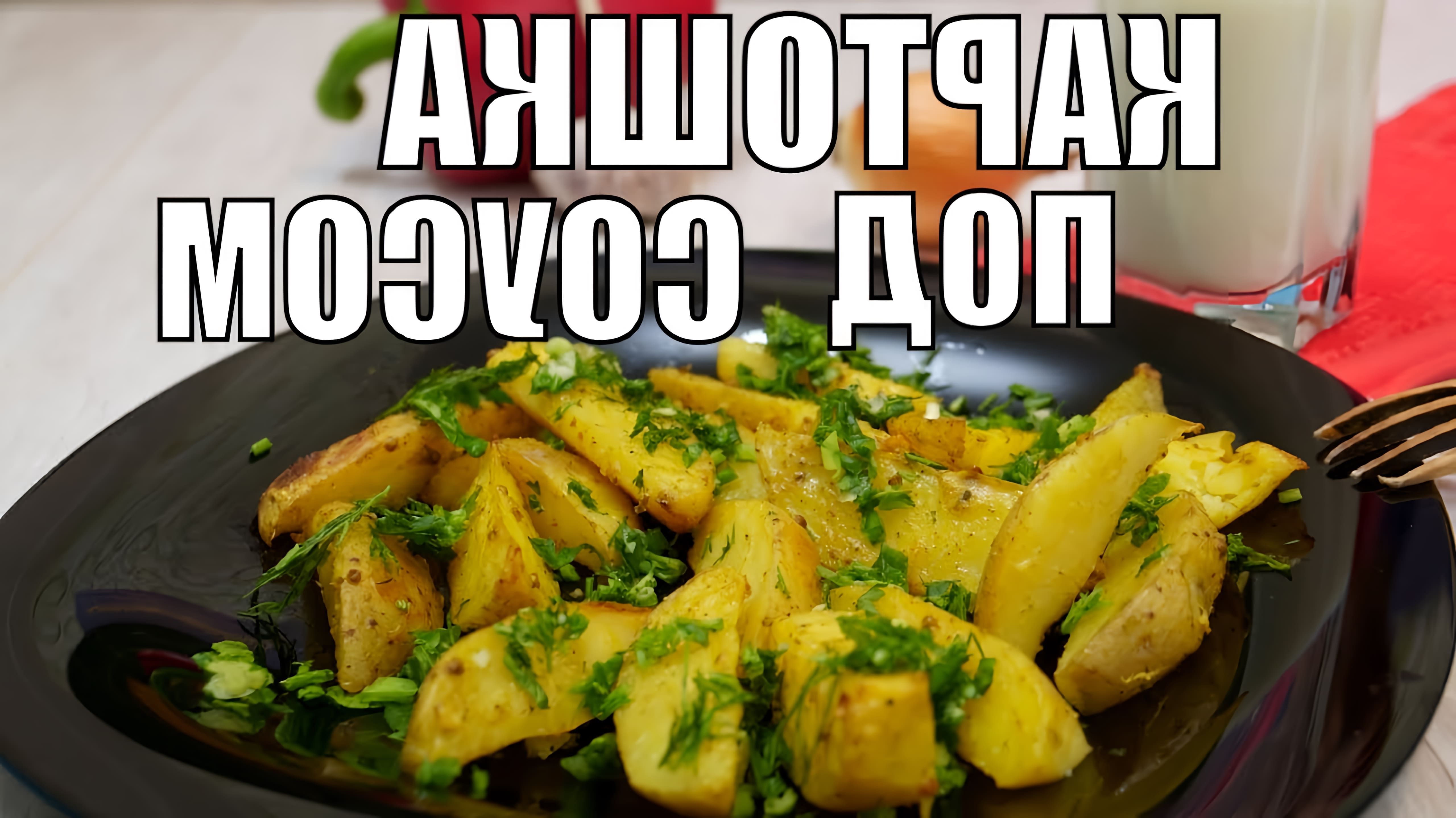 В этом видео показан простой рецепт приготовления картофеля по-деревенски в духовке с чесноком