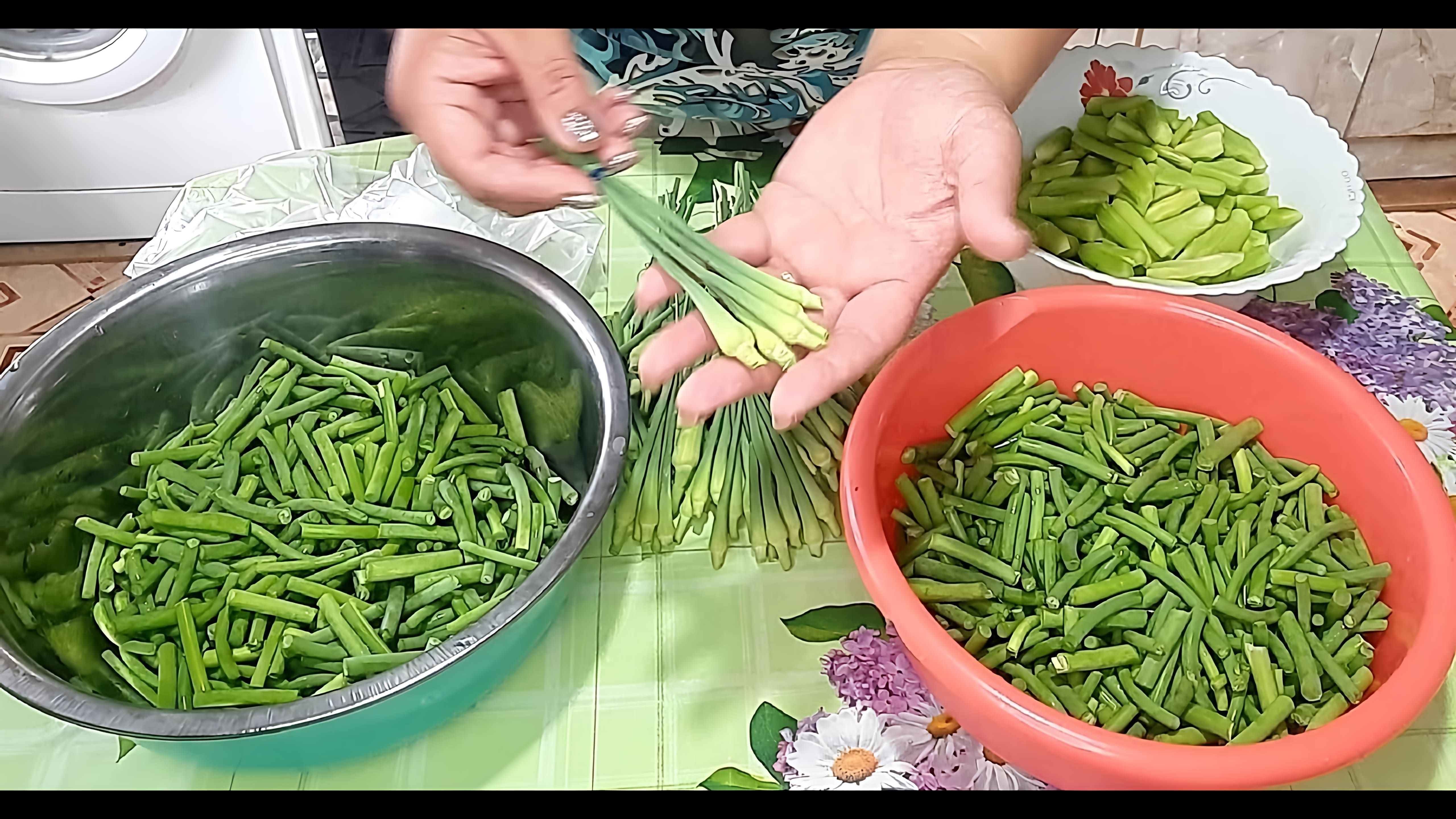 Видео демонстрирует три рецепта по сохранению чесночных стрелок и других овощей на зиму с использованием методов маринования и пасты