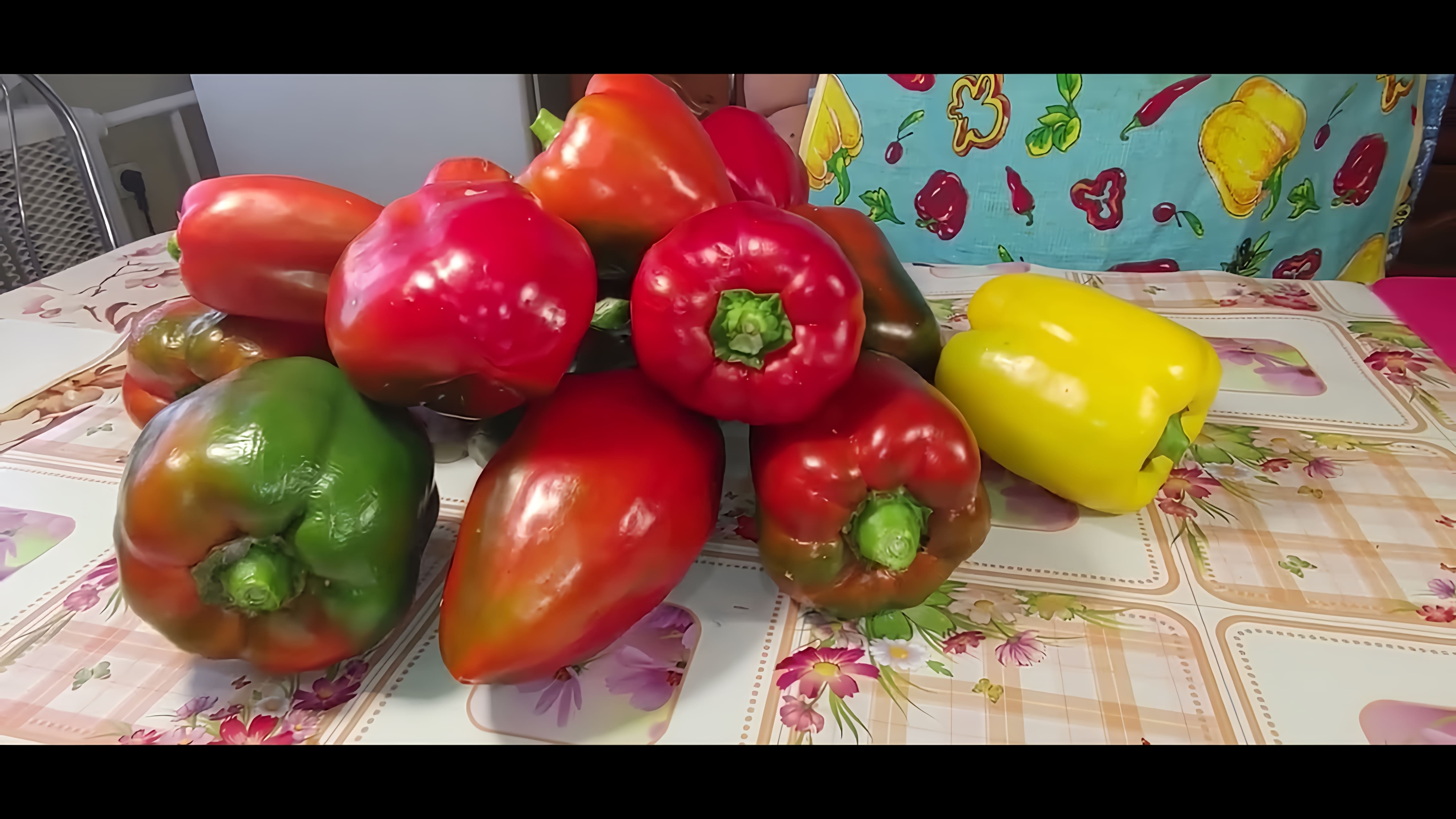 В данном видео демонстрируется процесс приготовления лечо из сладкого перца без помидор