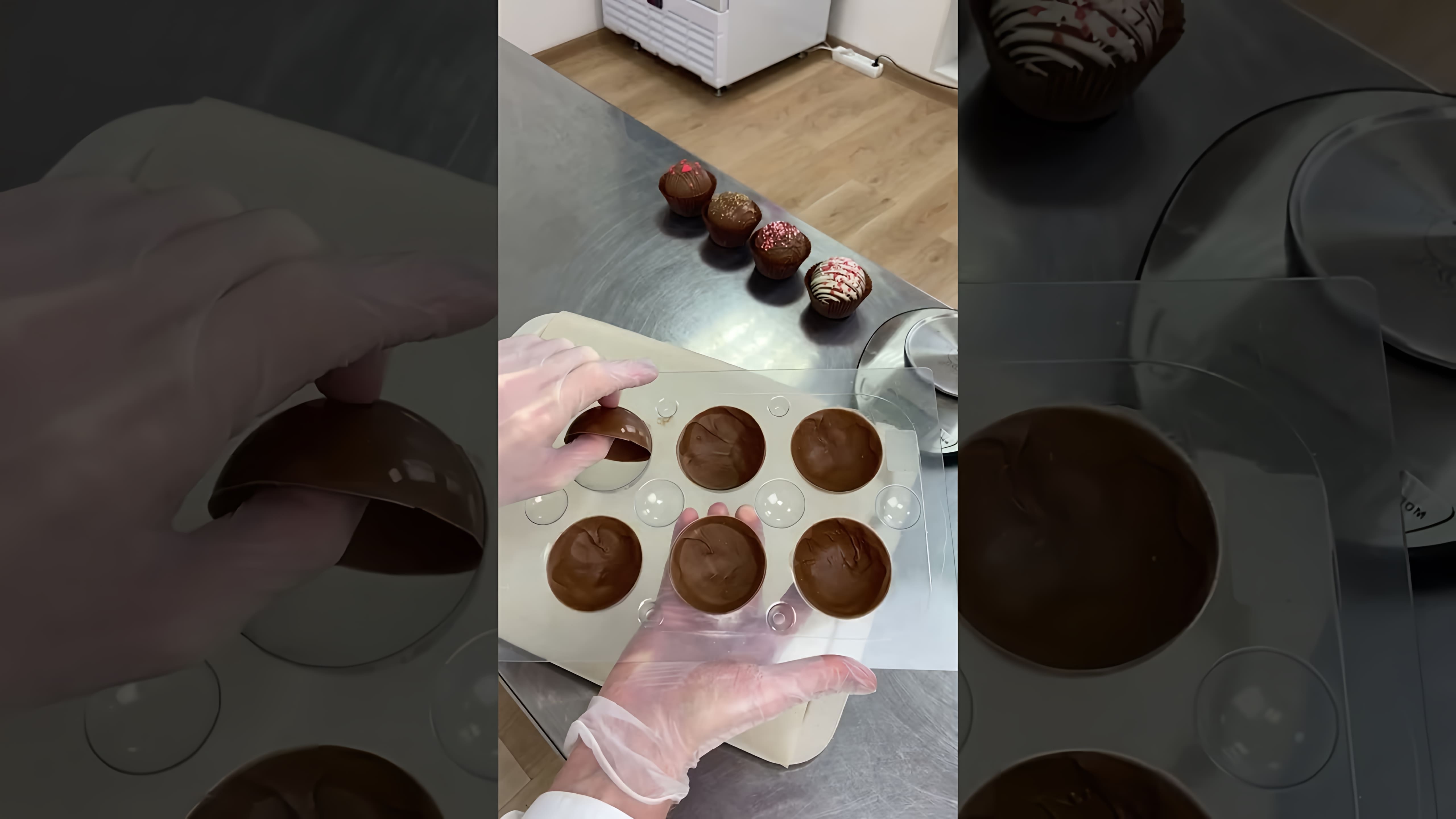 В этом видео демонстрируется процесс создания шоколадных шариков