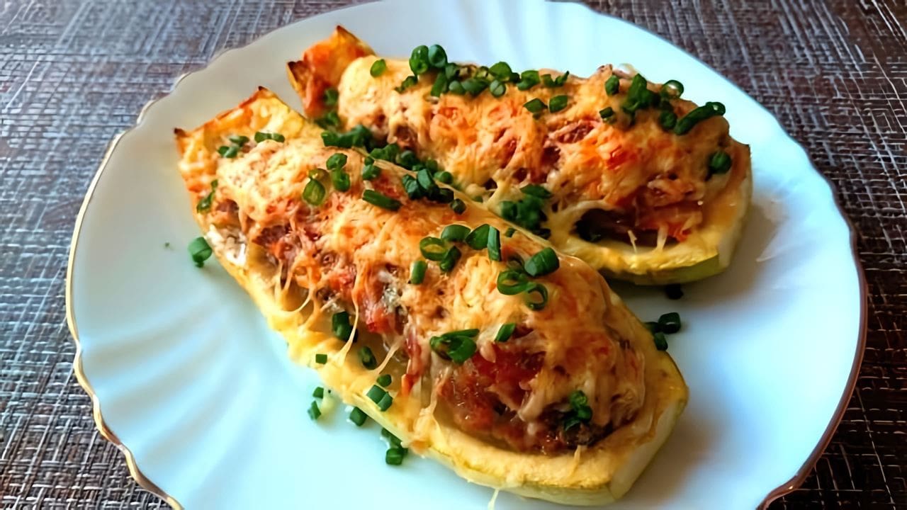 Лодочки из кабачков с фаршем в духовке